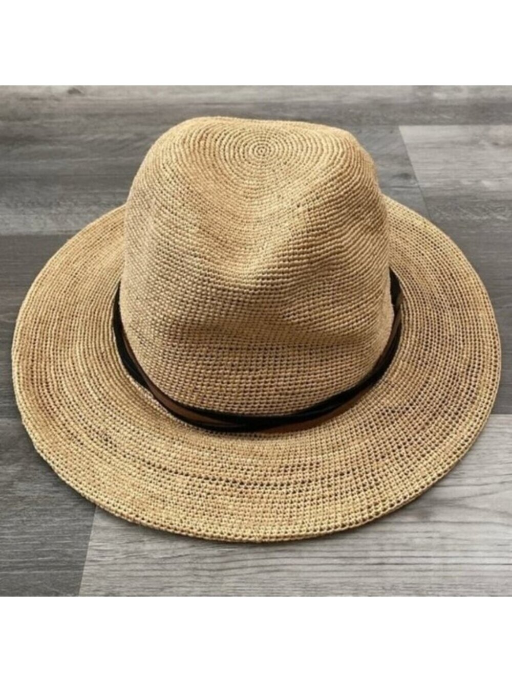 Goorin Bros Haze Hat 100% Raffia Fedora Sun Woven Natural Beige Large